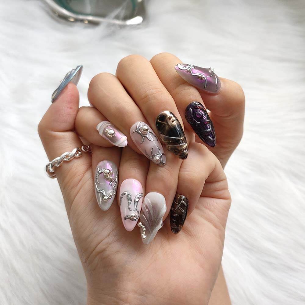 Art Garden Press On Nails Galaxy Glow 158