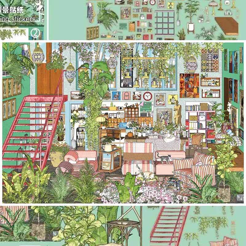 Nature Craft DIY 3D Scene Stickers 2 Cute Scenes(M)