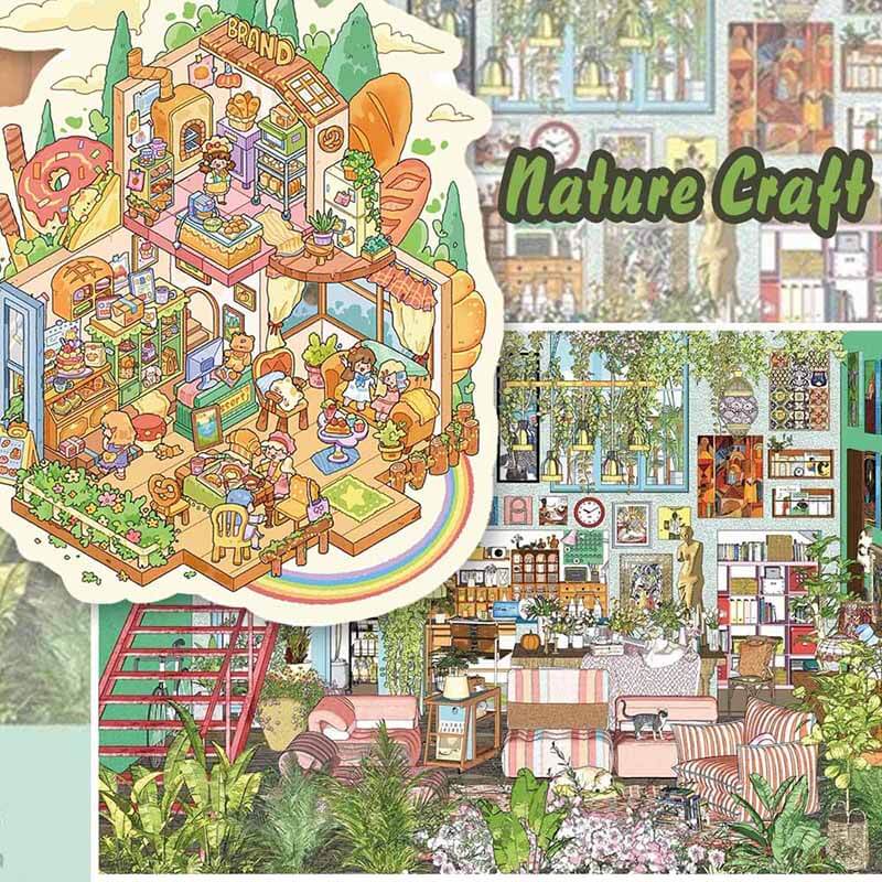 Nature Craft DIY 3D Scene Stickers 2 Cute Scenes(M)