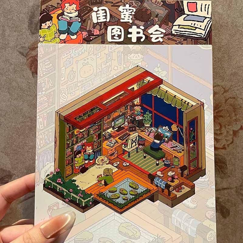 Nature & Books DIY 3D Scene Stickers 2 Cute Miniature Scenes(S&L)