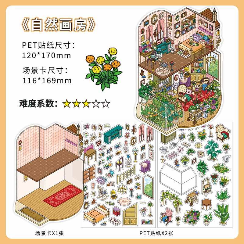 Nature’s Haven DIY 3D Scene Stickers 4 Cute Miniature Scenes
