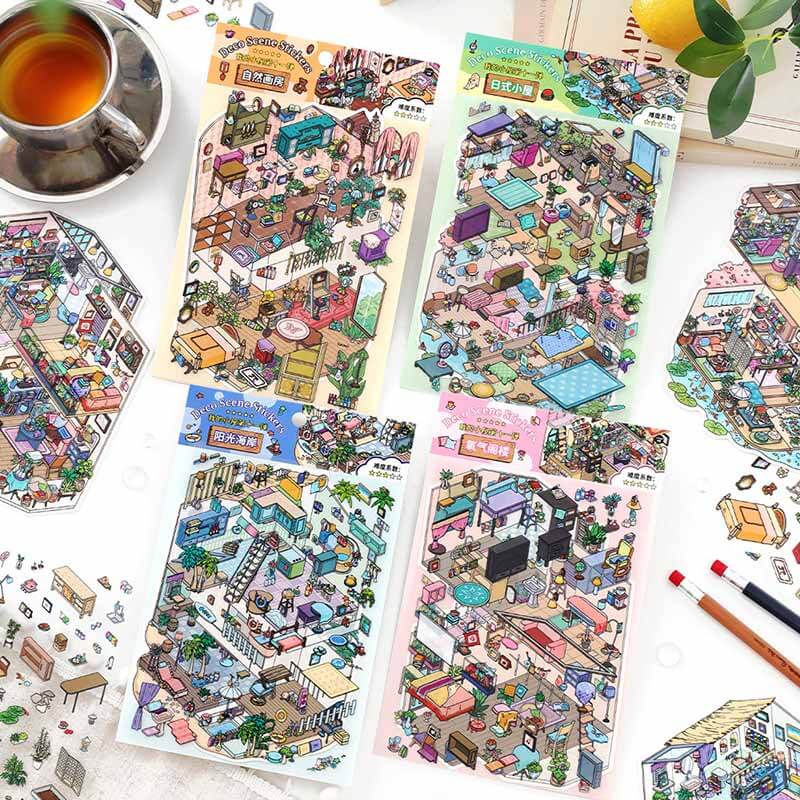 Nature’s Haven DIY 3D Scene Stickers 4 Cute Miniature Scenes