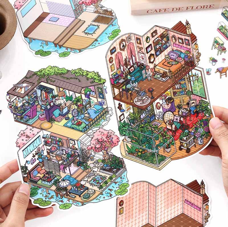 Nature’s Haven DIY 3D Scene Stickers 4 Cute Miniature Scenes