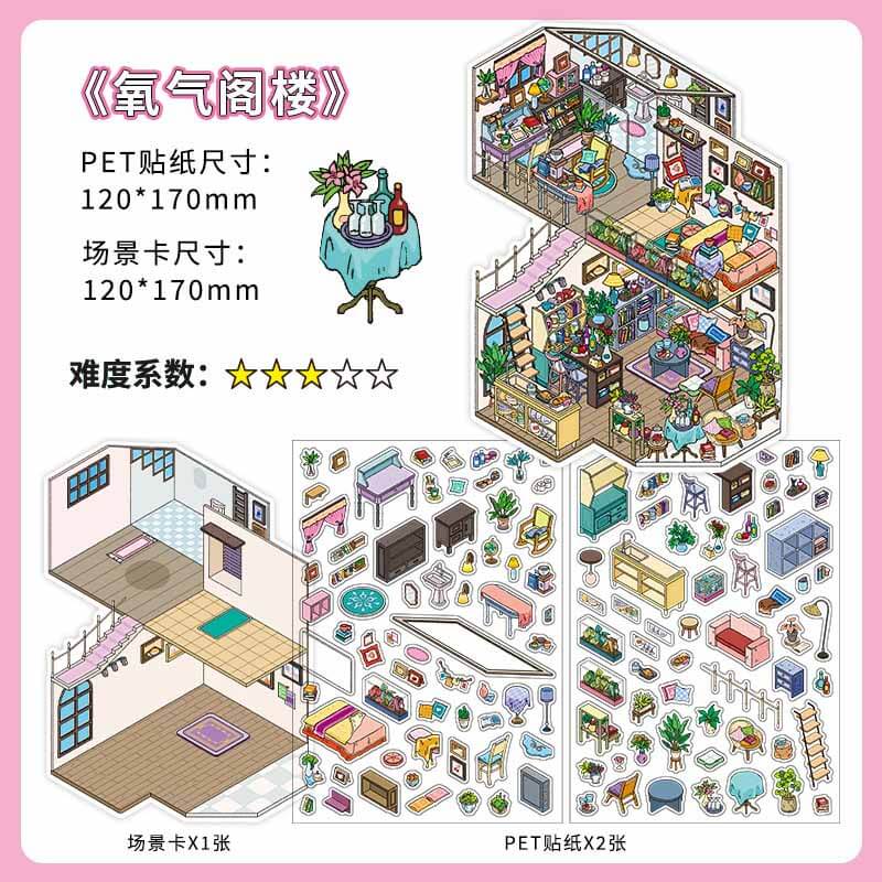 Nature’s Haven DIY 3D Scene Stickers 4 Cute Miniature Scenes