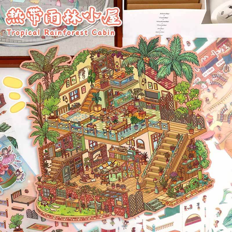 Nature’s Secret DIY 3D Scene Stickers 2 Cute Miniature Scenes(L)