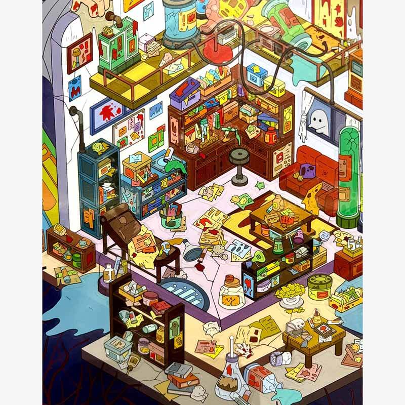 Neo Retro Vibes DIY 3D Scene Stickers 3 Cute Miniature Scenes(L)
