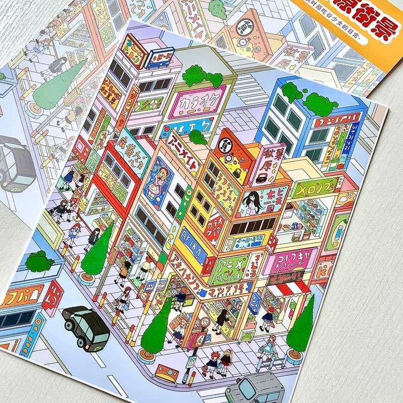 Neo Retro Vibes DIY 3D Scene Stickers 3 Cute Miniature Scenes(L)