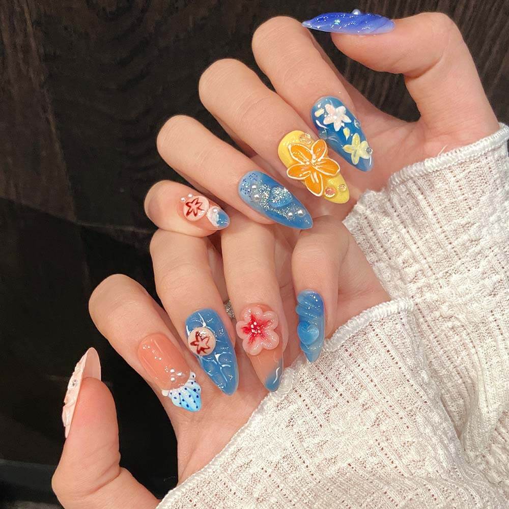 Beauty Art Garden Press On Nails Neptune’s Garden 189