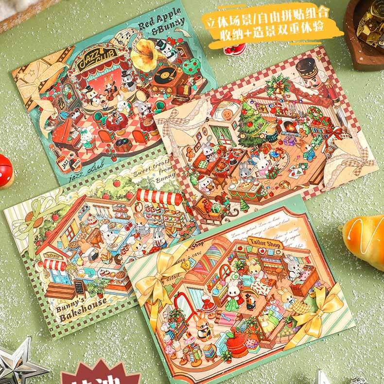 Evening Gala DIY 3D Scene Stickers 4 Cute Miniature Scenes(M)