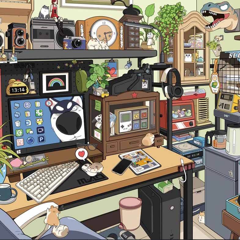 Nocturne Bazaar DIY 3D Scene Stickers 2 Cute Miniature Scenes(L)