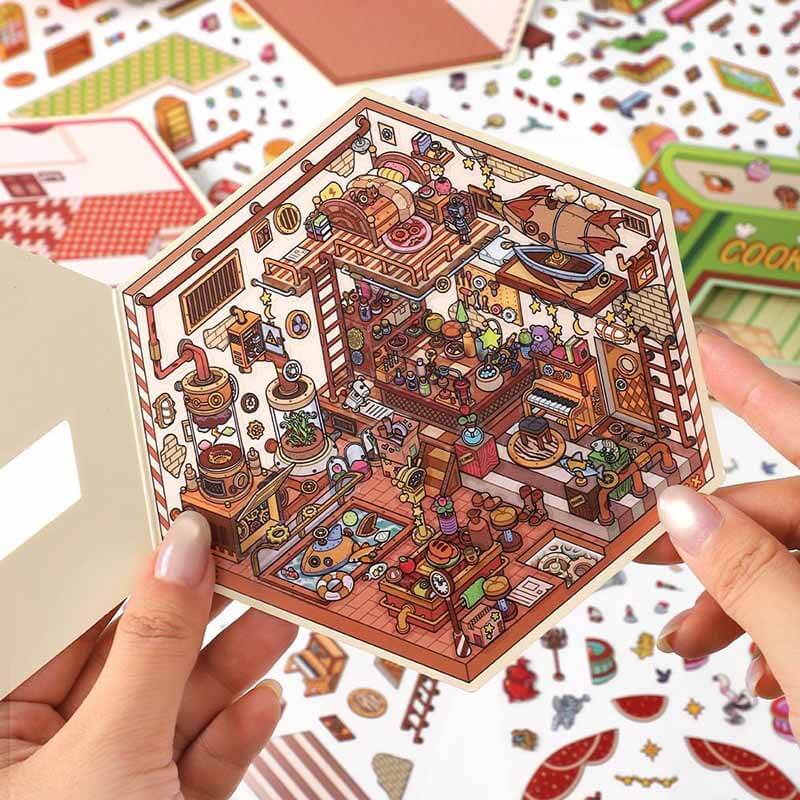 Nostalgic Chronicles DIY 3D Scene Stickers 4 Cute Miniature Scenes(S)