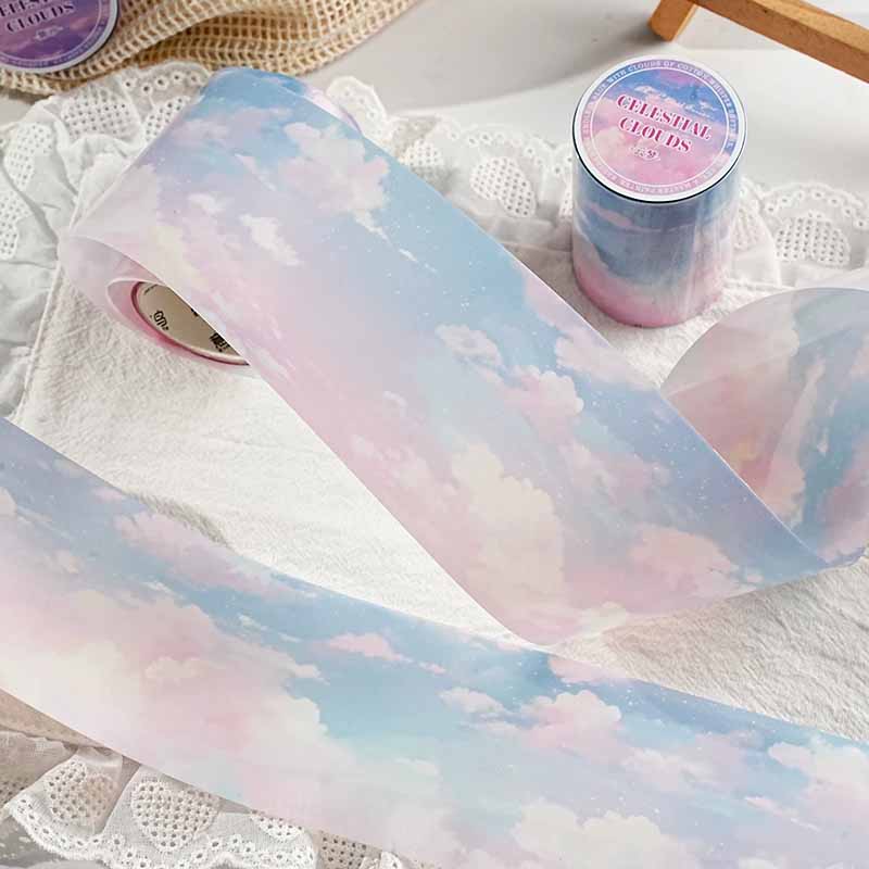 Sky Cloud Mirror PET Journal Collage Sticker