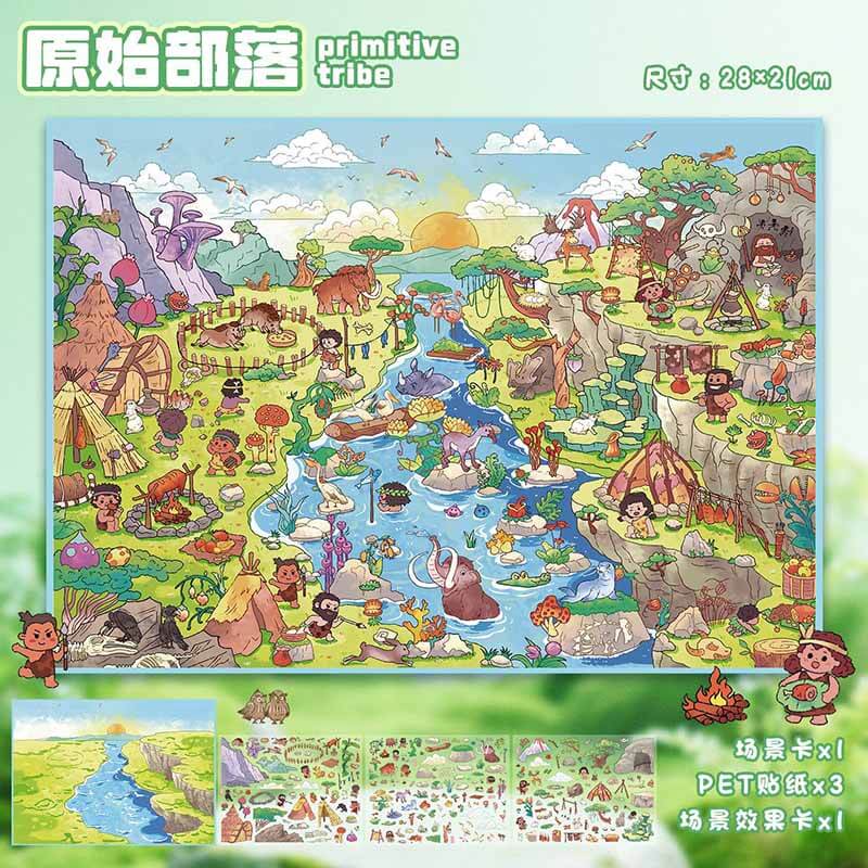 Ocean Frontier DIY 3D Scene Stickers 2 Cute Miniature Scenes(L)