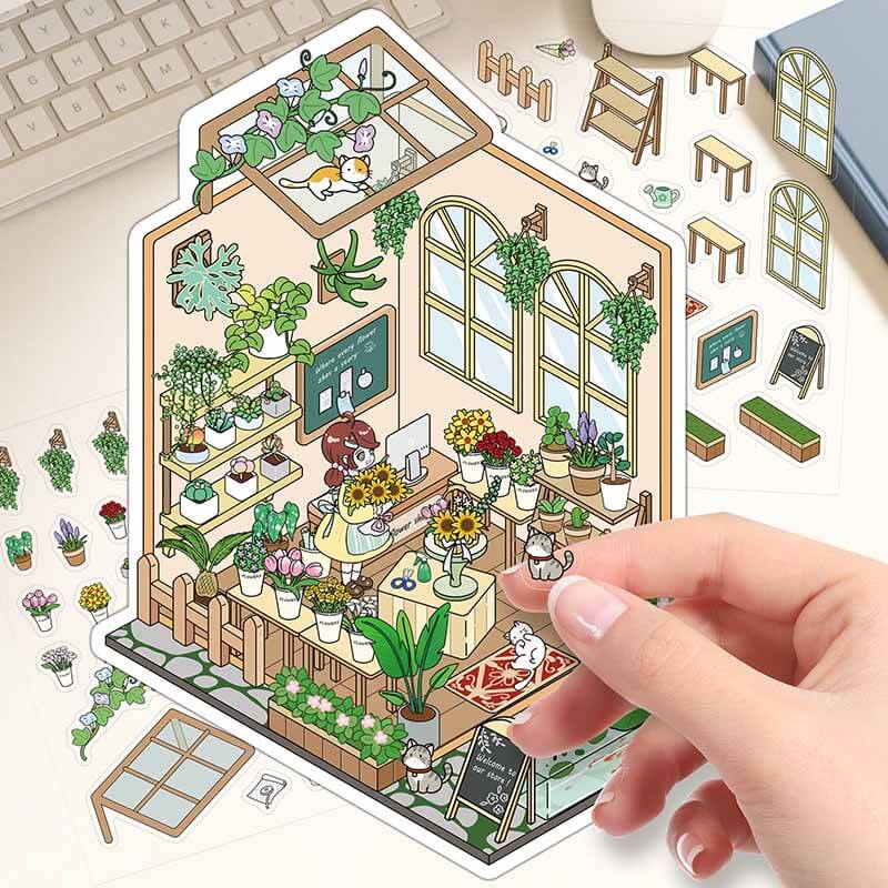 Ocean Whispers DIY 3D Scene Stickers 4 Cute Miniature Scenes(S)