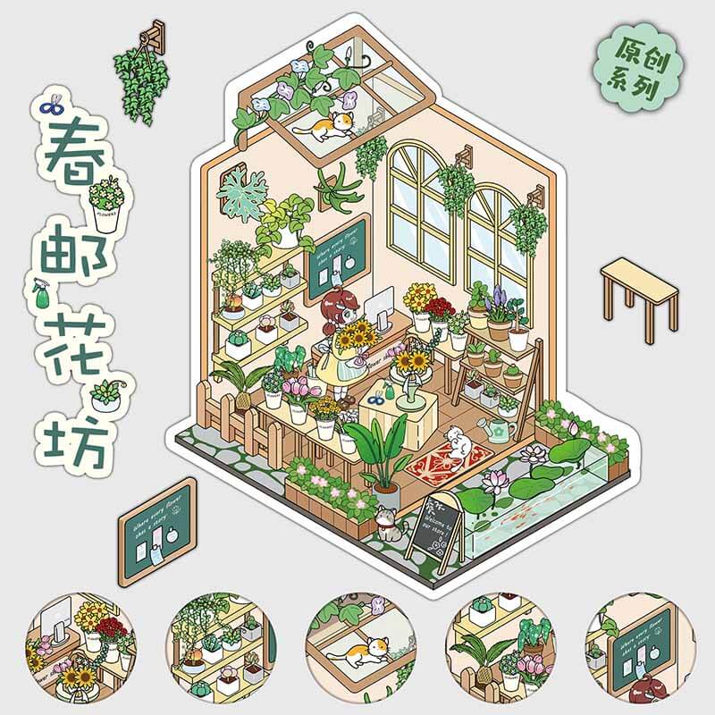 Ocean Whispers DIY 3D Scene Stickers 4 Cute Miniature Scenes(S)