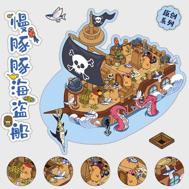 Ocean Whispers DIY 3D Scene Stickers 4 Cute Miniature Scenes(S)