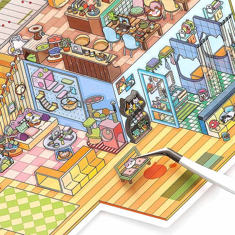 Office Haven DIY 3D Scene Stickers 2 Cute Miniature Scenes(L)