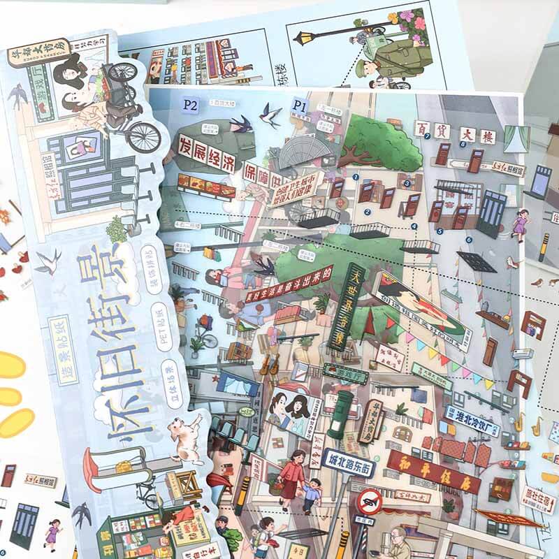 Old Europe DIY 3D Scene Stickers With Guide Lines(L)
