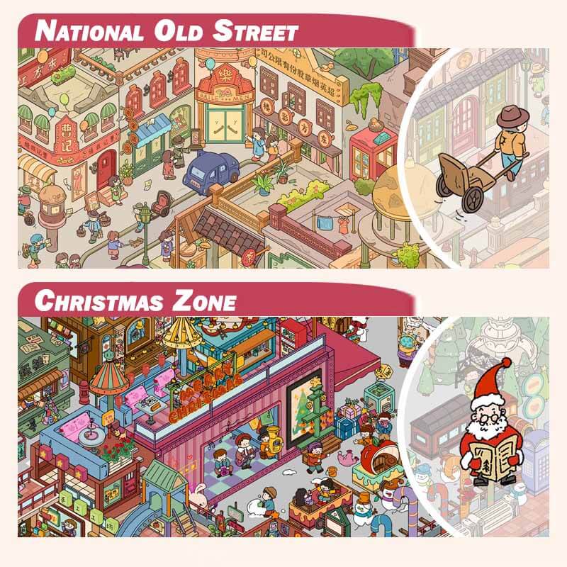 Old Times District DIY 3D Scene Stickers 2 Cute Scenes(L)