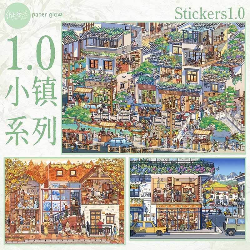 Old Town Bite DIY 3D Scene Stickers With Guide Lines(L)
