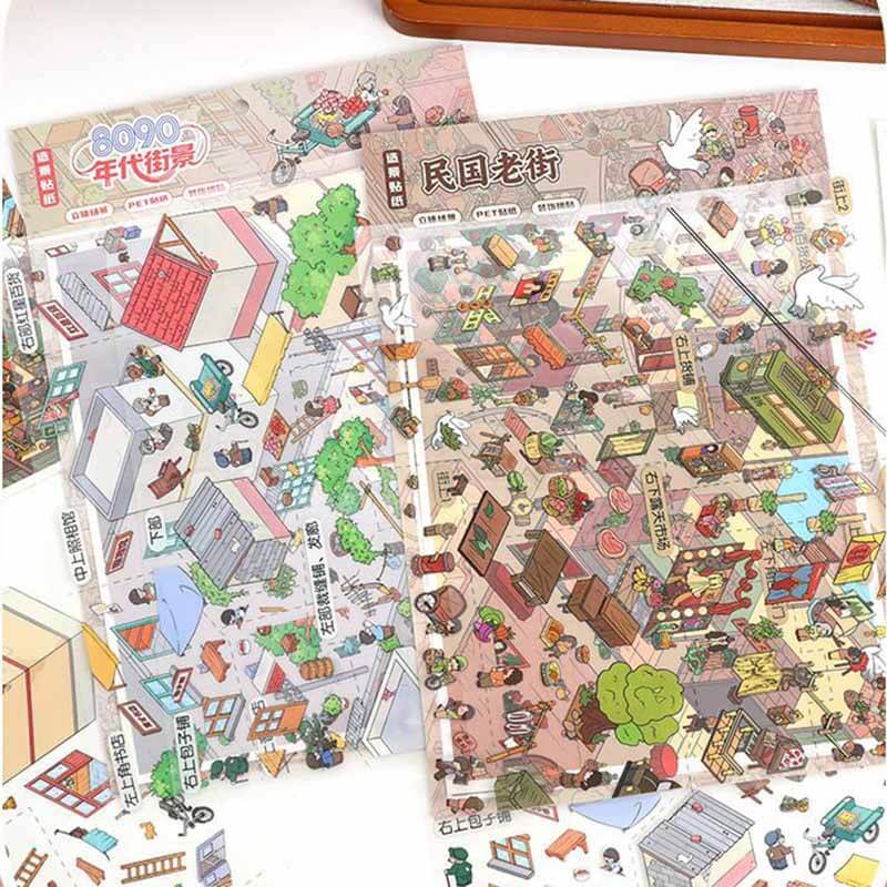Old Town Memories DIY 3D Scene Stickers 2 Cute Scenes(L)
