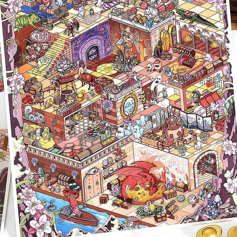 Otherworld Quest DIY 3D Scene Stickers 2 Cute Miniature Scenes(XL)