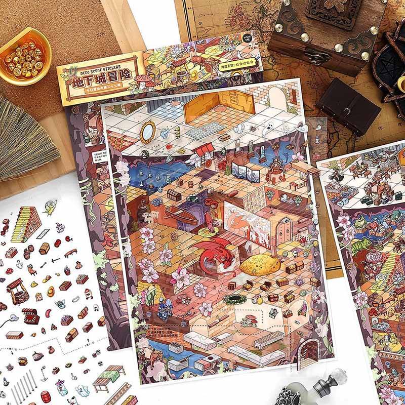 Otherworld Quest DIY 3D Scene Stickers 2 Cute Miniature Scenes(XL)