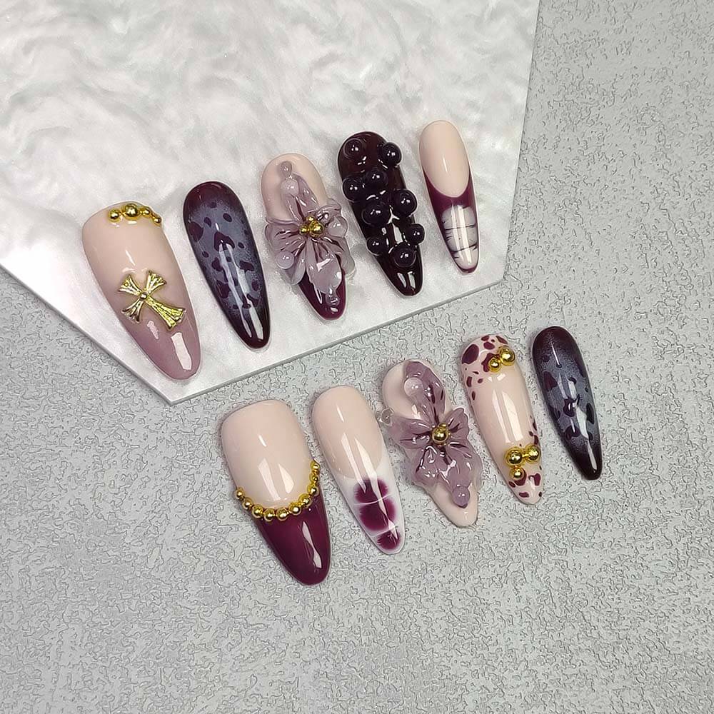 Art Garden Press On Nails Purple Haze of Autumn 24