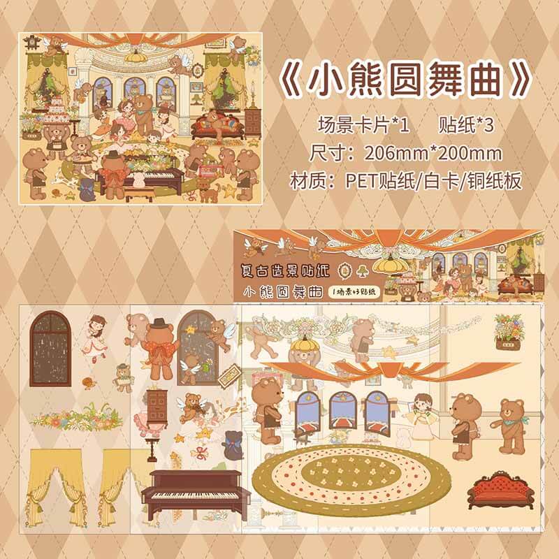 Flower of Dreams DIY 3D Scene Stickers 2 Cute Miniature Scenes(M)