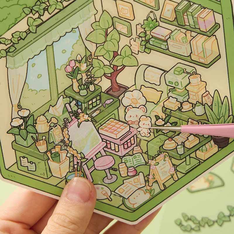 Palette of Delight DIY 3D Scene Stickers 3 Cute Miniature Scenes(S)