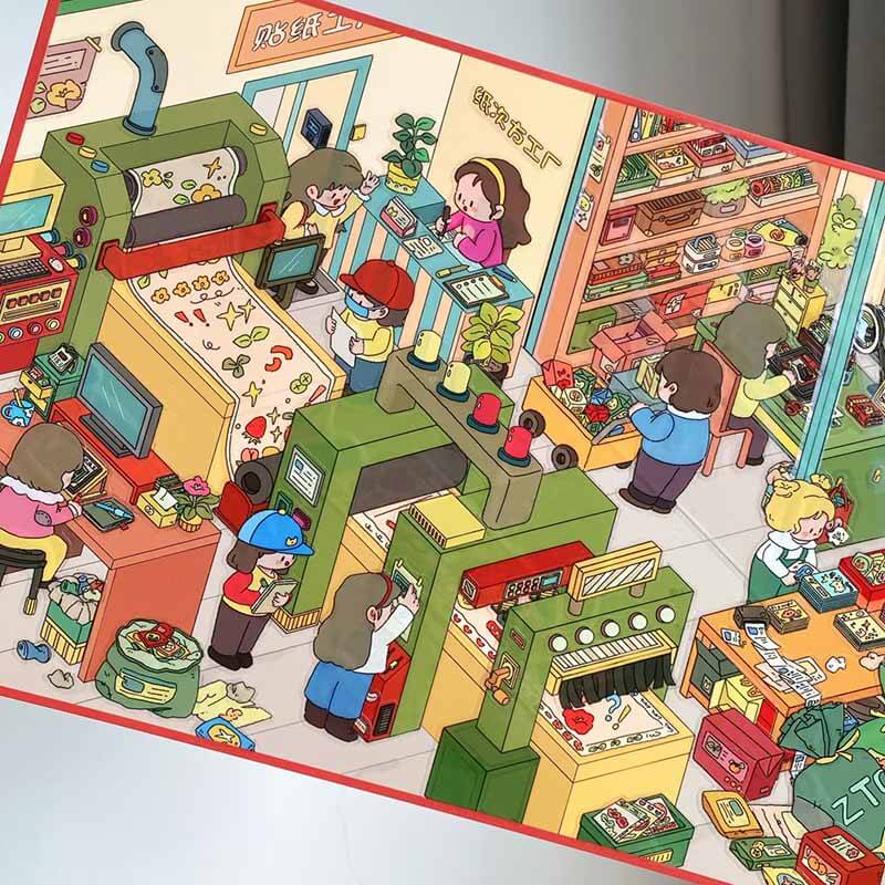 Paper Town Stories DIY 3D Scene Stickers 4 Cute Miniature Scenes(M)