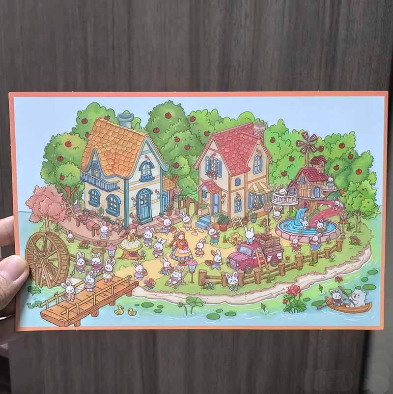 Pastel Eden DIY 3D Scene Stickers 2 Cute Miniature Scenes(M)