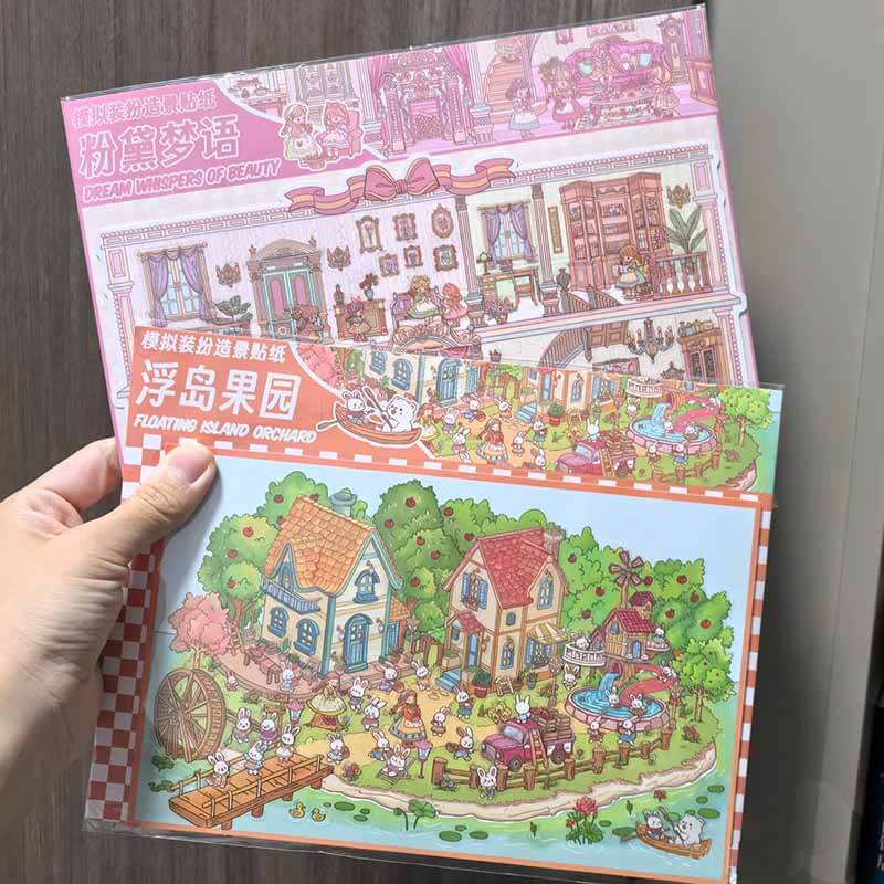 Pastel Eden DIY 3D Scene Stickers 2 Cute Miniature Scenes(M)