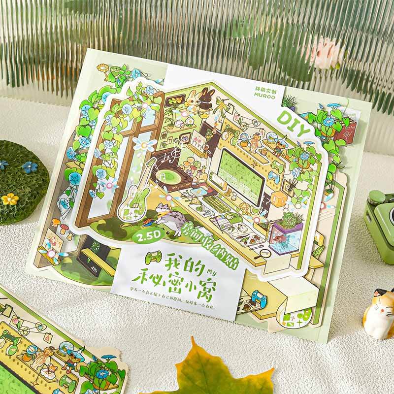 Pastel Fairytale DIY 3D Scene Stickers 4 Cute Miniature Scenes
