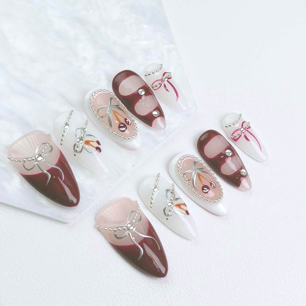 Beauty Art Garden Press On Nails Pearl Circle Dance 188