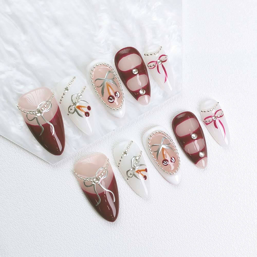 Beauty Art Garden Press On Nails Pearl Circle Dance 188