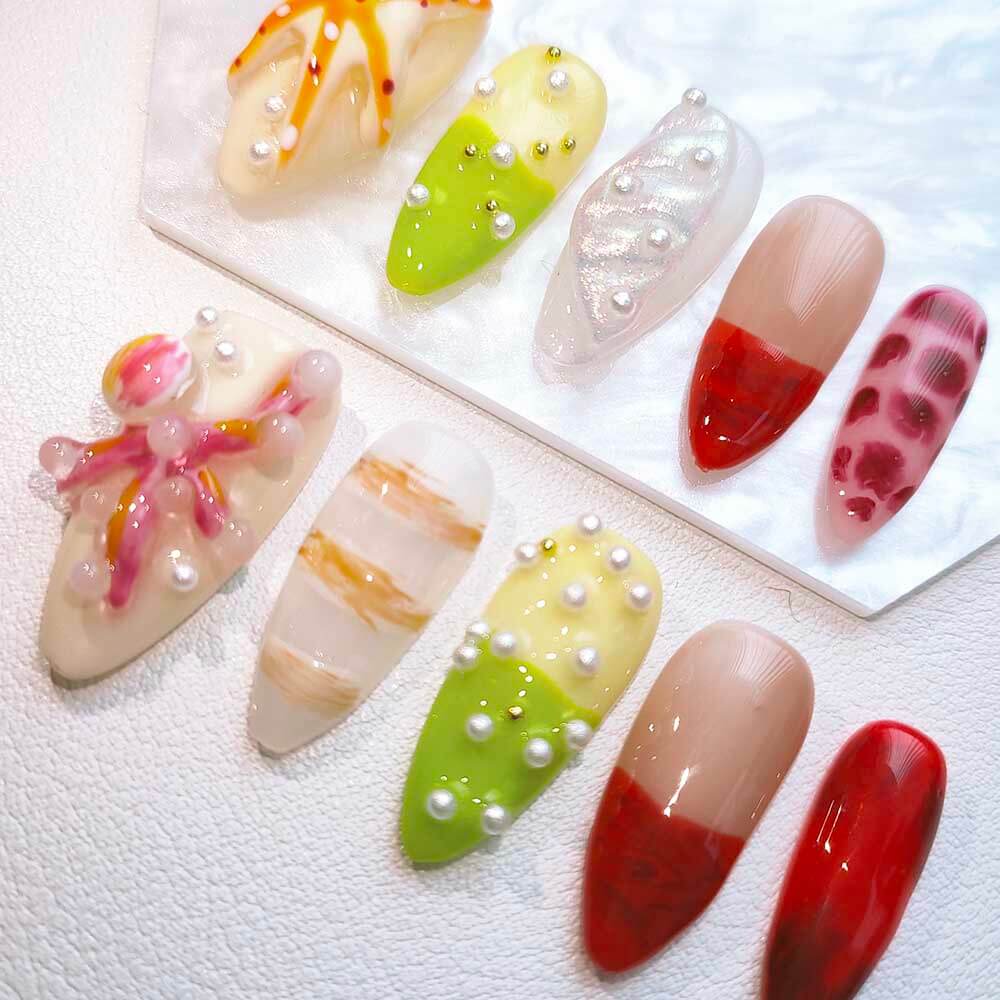 Beauty Art Garden Press On Nails Pearl Lagoon 129
