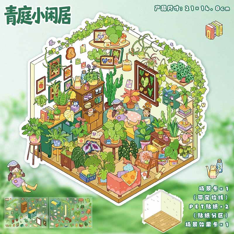 Pet Cozy Home DIY 3D Scene Stickers 4 Cute Scenes(S)