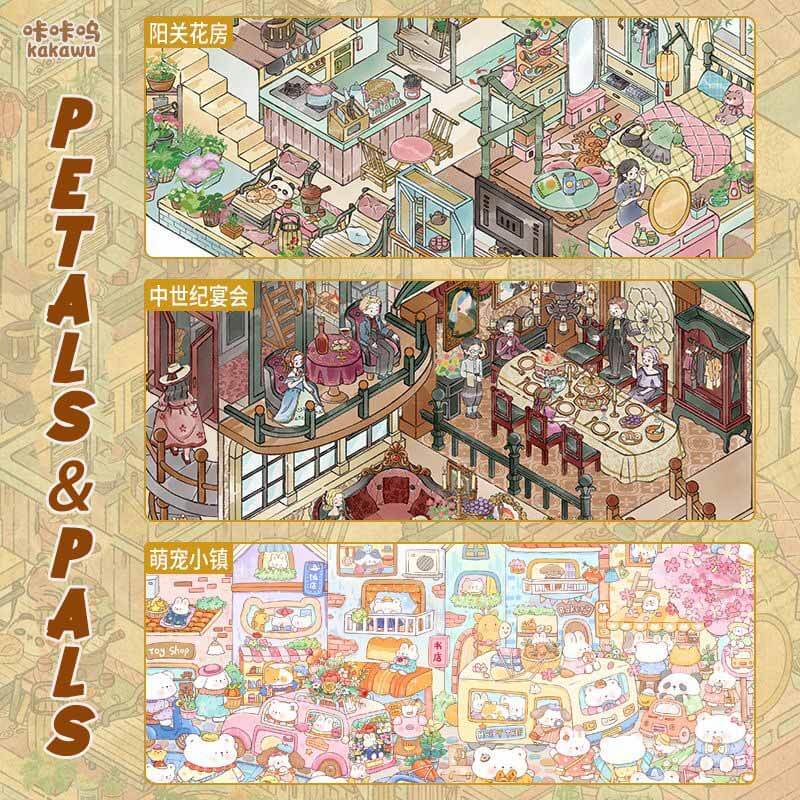 Petals & Pals 3D Scene Stickers 3 Cute Miniature Scenes(L)