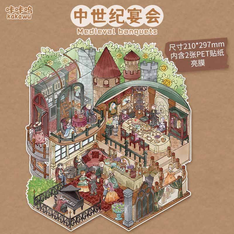 Petals & Pals 3D Scene Stickers 3 Cute Miniature Scenes(L)