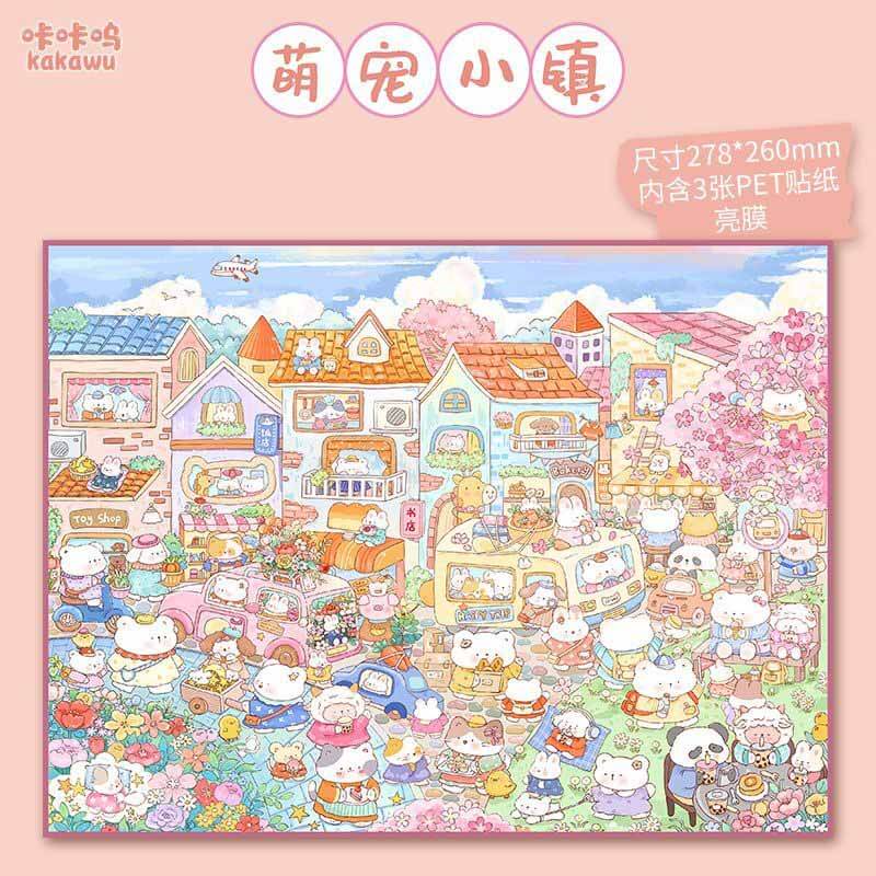 Petals & Pals 3D Scene Stickers 3 Cute Miniature Scenes(L)
