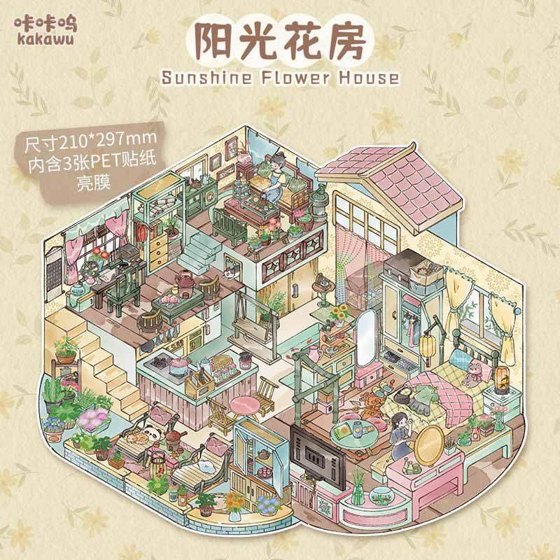 Petals & Pals 3D Scene Stickers 3 Cute Miniature Scenes(L)