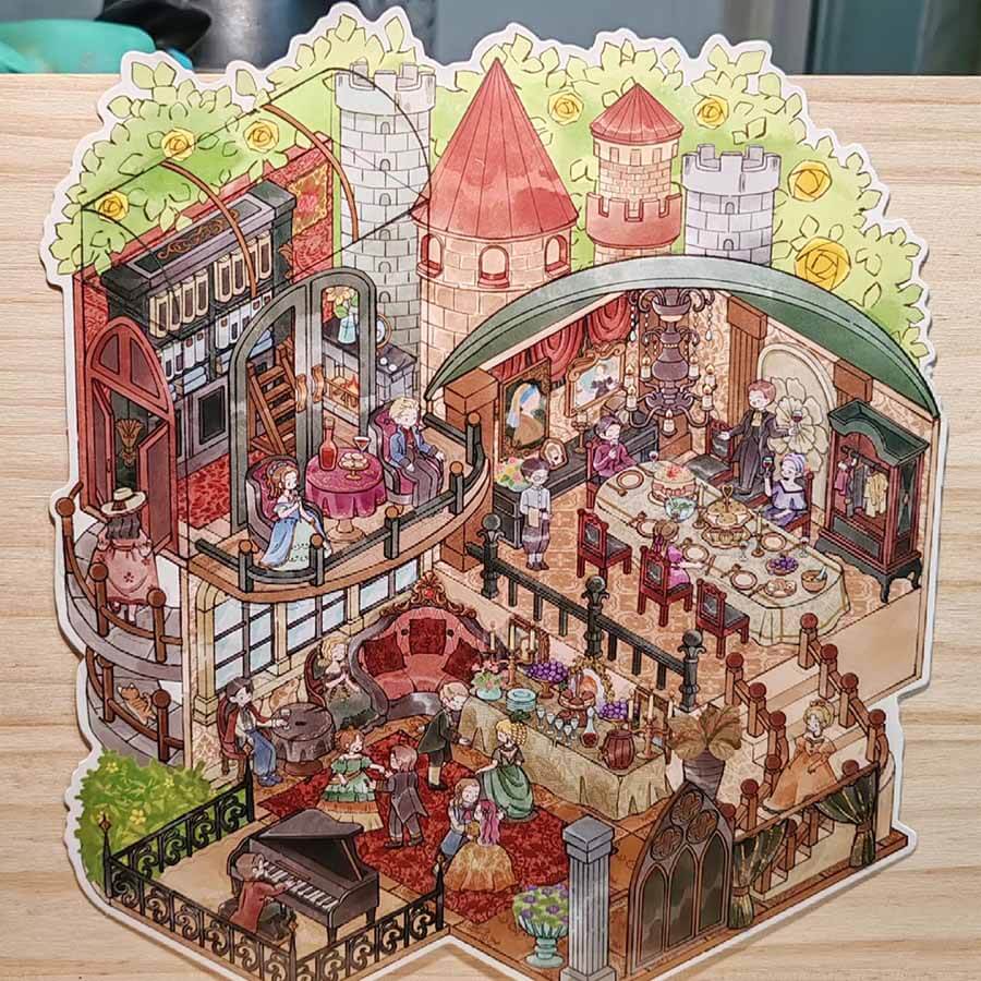 Petals & Pals 3D Scene Stickers 3 Cute Miniature Scenes(L)