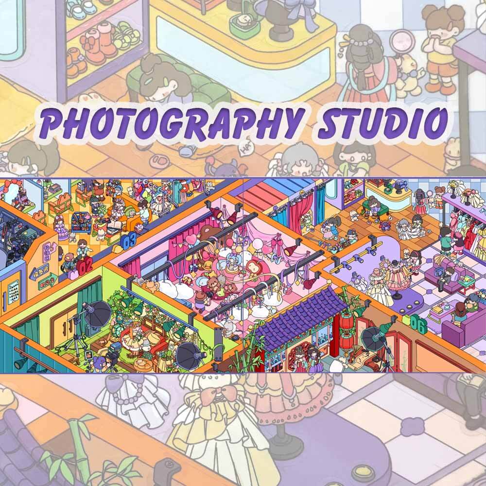 Photography Studio DIY 3D Scene Stickers 2 Cute Miniature Scenes(M)
