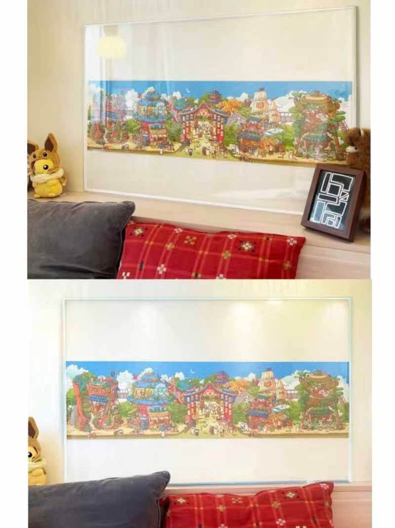Piggy Cat Street (100cm Version) DIY 3D Scene Stickers Miniature Scenes(XL)