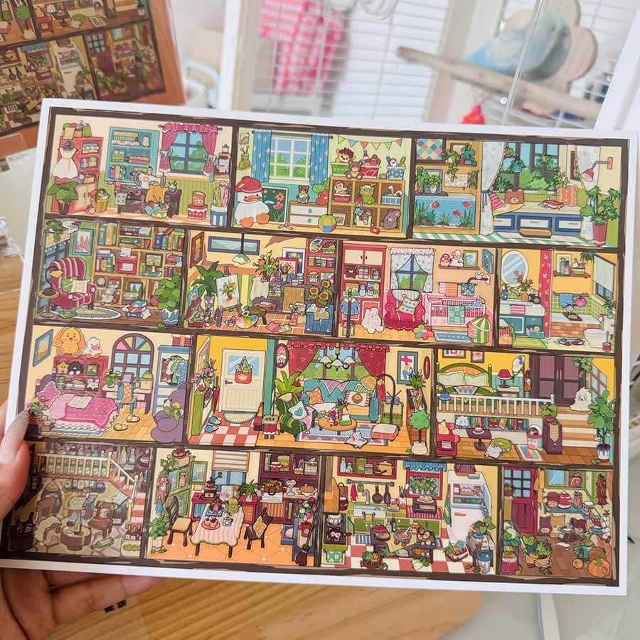 Plaid Paradise DIY 3D Scene Sticker Cute Miniature Scenes(XL)