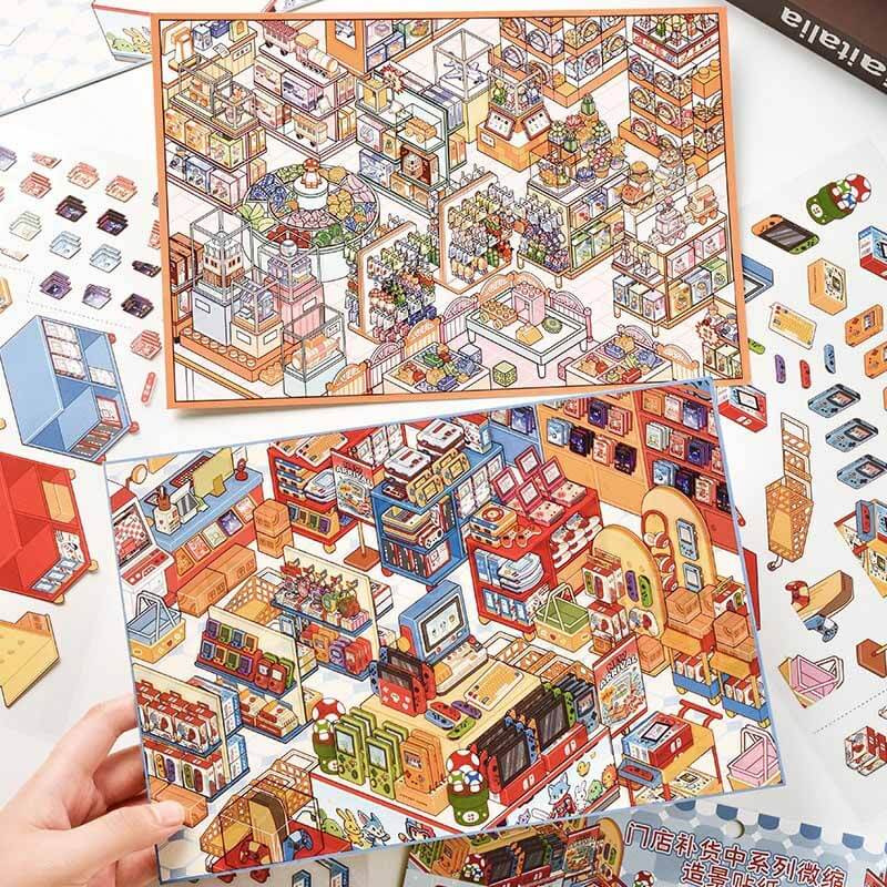 Play Zone DIY 3D Scene Stickers With Guide Lines(L)