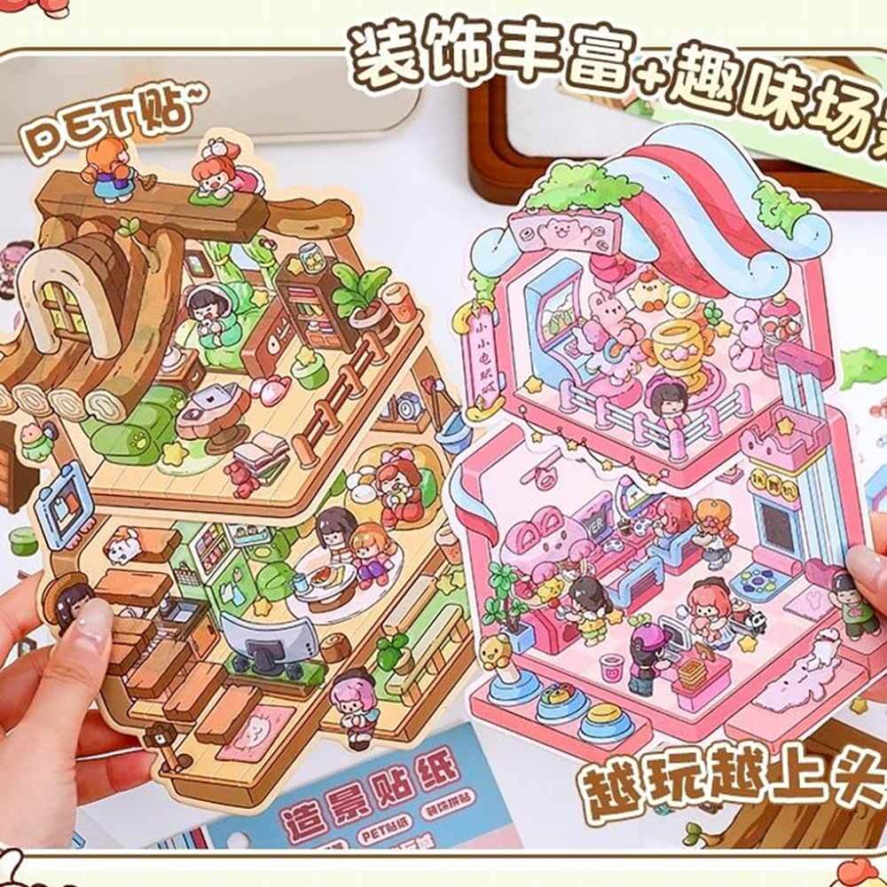 Playful Delights DIY 3D Scene Stickers 3 Cute Miniature Scenes