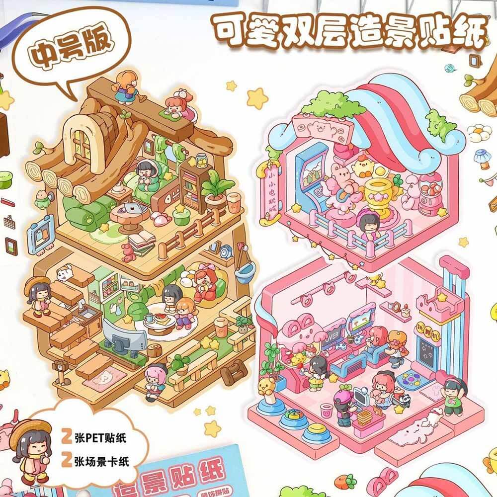 Playful Delights DIY 3D Scene Stickers 3 Cute Miniature Scenes
