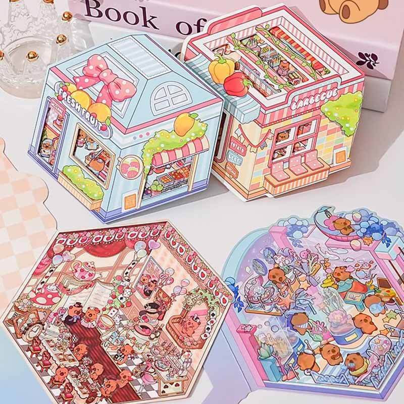 Playful Escape DIY 3D Scene Stickers 4 Cute Miniature Scenes